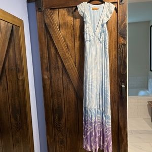 Oliphant v neck maxi sundress blue/purple